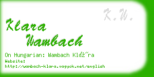 klara wambach business card